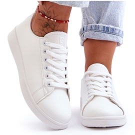 PE1 Klassiske sneakers i læder til kvinder Hvid Ubegrænset