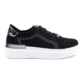 Tekstil sneakers på platformen Shelovet sort
