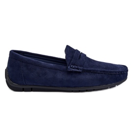 Wesley Navy suede loafers til mænd blå