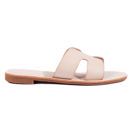 Shelovet creme klassiske flade dias beige
