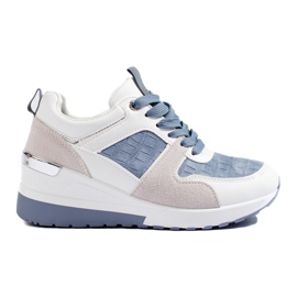 Shelovet wedge sneakers til kvinder hvid og blå
