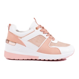 Shelovet pink wedge sneakers til kvinder lyserød