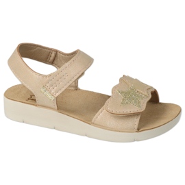 Befado børnesandaler med en dekorativ stjerne 068Y004 beige og guld gylden