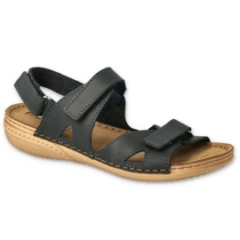 Inblu damesandaler med velcro 158D235 marineblå
