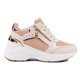 Beige sneakers med tyk sål fra Shelovet
