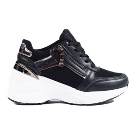 Sorte Shelovet chunky sål sneakers