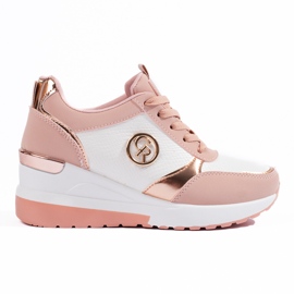 Pink Shelovet wedge sneakers til kvinder hvid
