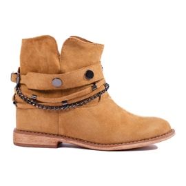 Dame ruskind cowboy støvler Shelovet camel beige