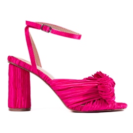 Fuchsia tekstilsandaler fra Shelovet lyserød