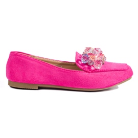 Shelovet pink ruskind loafers med krystaller lyserød