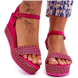 Klassiske fuchsia-sandaler til kvinder lyserød