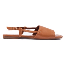 Brune sandaler med firkantet tå fra Shelovet
