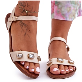 Klassiske Damesandaler Med Ornamenter S.Barski SS27-79 Beige sort