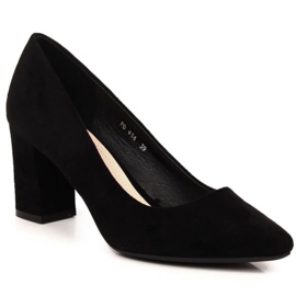 Suede pumps på stolpen Sergio Leone W SK403A sort