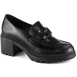 Moccasin sko på stolpen og platform Vinceza W JAN177C sort