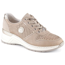 Rieker N4346-60 beige wedge sportssko