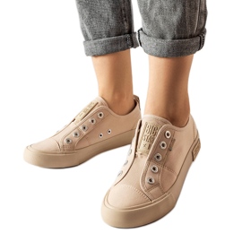 Beige slip-on sneakers fra Big Star LL274164