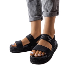 Sorte platformssandaler fra Big Star LL274856