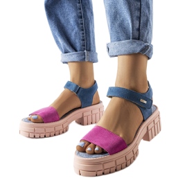 Pink og blå Big Star sandaler LL276034 lyserød
