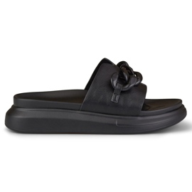 La.Fi Sorte flip flops med kæde