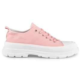 Pink sneakers på lav platform lyserød