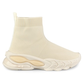 Højbeige slip-on sko til kvinder