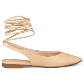Beige bundne ballerinaer
