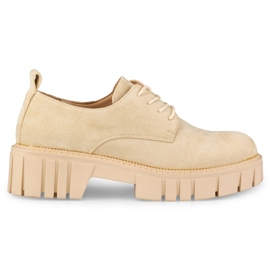 Beige platform sko