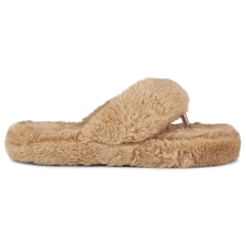 Pelsede beige flip-flops