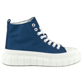 Dame marineblå sneakers over anklen