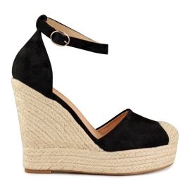 Sorte kile-espadriller til kvinder