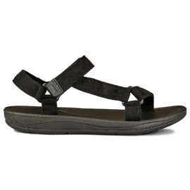 Sorte damesandaler med velcro