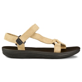 Beige damesandaler med velcro