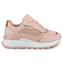 Pink skinnende sneakers til kvinder lyserød