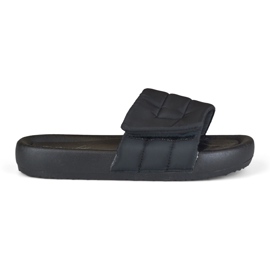 Sorte hjemmesko til kvinder, der kan justeres med velcro