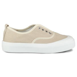 Beige sneakers til kvinder med elastik