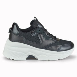 Sorte platformssneakers til kvinder fra Geori