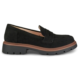 Klassiske sorte ruskind loafers fra Lilian