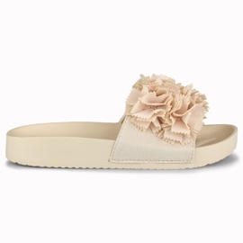 Violett beige blomstrede hjemmesko til kvinder