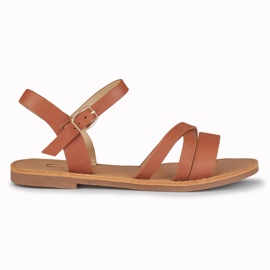 Violette brune flade sandaler til kvinder