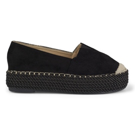 Sort ruskind platform espadriller