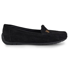 Loafers i sort ruskind til kvinder