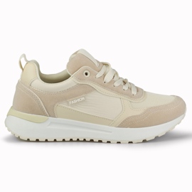 Beige sportssko til kvinder med let sål