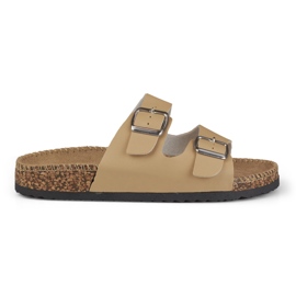 Beige komfortable dametøfler