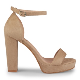 Beige høje ankelsandaler