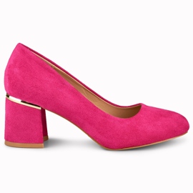 Fuchsia pumps med rund tå lyserød