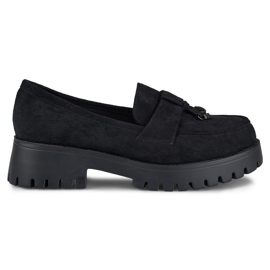 Klassiske loafers i sort ruskind til kvinder