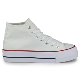 Kvinders hvide sneakers over anklen