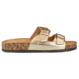 Guldflip flops på korksål gylden