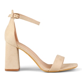 Beige højhælede sandaler
